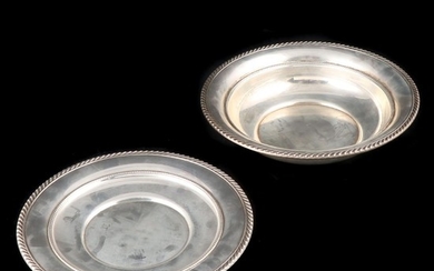 Gorham Sterling Silver Sandwich Plate and Vegetable Bowl, Mid-20th Century