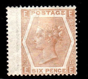 Great Britain 1872 - 6 d pale buff plate 11 - Stanley Gibbons N. 123