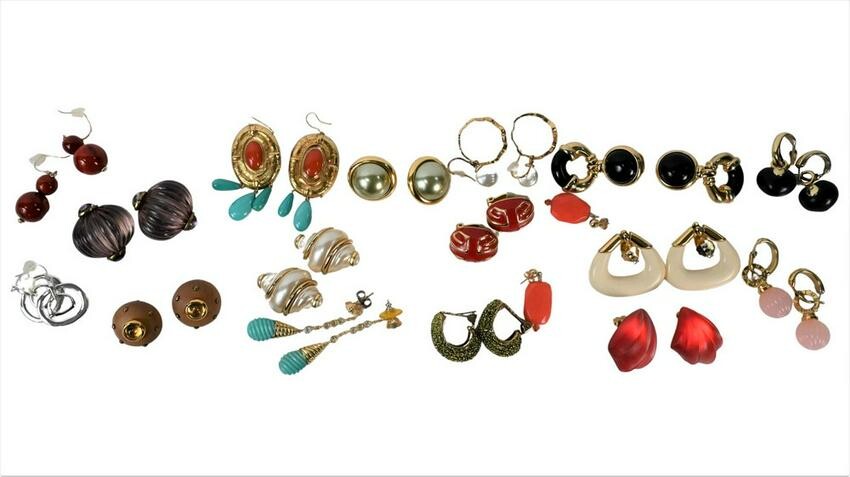 Group of 18 Pairs of Costume Jewelry Earrings, to
