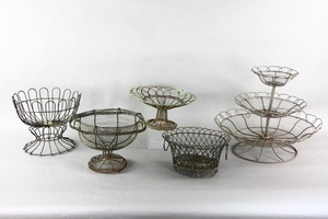 Group of Antique Wirework Baskets