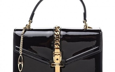 Gucci - Patent Mini Sylvie 1969 Top Handle Bag Black Clutch bag