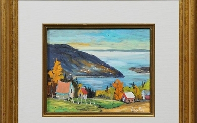 Guy Roy, "View of the Bay," 20th c., oil on board
