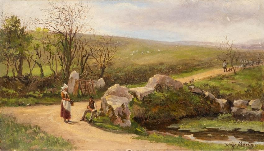 HENRY MARTIN 1835 Painswick - 1908 Country road in