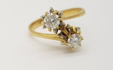 HRD Certificate - 18 kt. Yellow gold - Ring - 0.60 ct Diamond