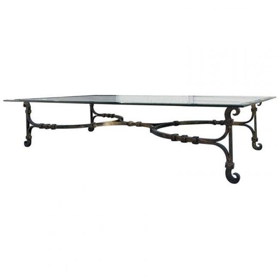 Hand Made Wrought Iron & Gold Gilt Coffee Table
