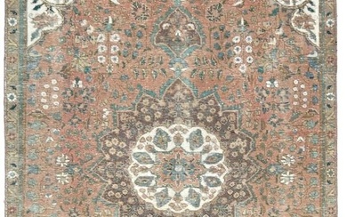 Handmade Antique Muted Floral 5X8 Distressed Vintage Oriental Rug Wool Carpet