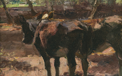 Heinrich von Zügel, Umkreis - Two cattle