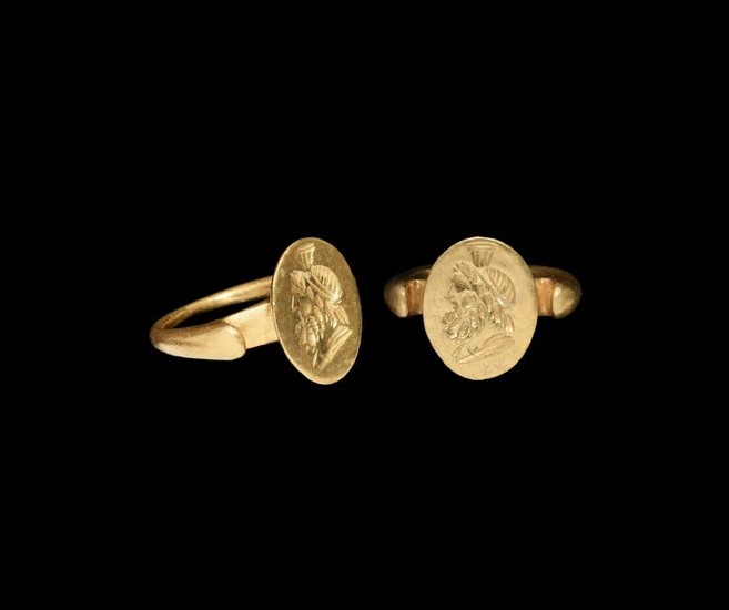 Hellenistic Gold Ring with Zeus Serapis