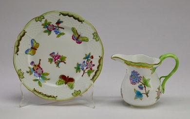 Herend Fine China Queen Victoria plate and creamer