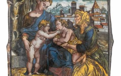 Hinterglasgemälde nach Raffaello Santi/Giulio Romano, Venetien-Tirol, 2. Hälfte 16. Jahrhundert