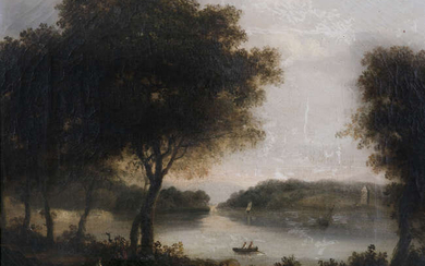 IRISH SCHOOL (19TH CENTURY) River Landscape with Figures...