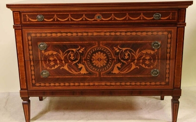 ITALIAN NEOCLASSICAL STYLE WALNUT & ROSEWOOD CHEST