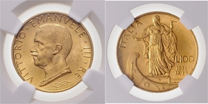 ITALIEN, Vittorio Emanuele III., 1900-1946, 100 Lire 1931 R, Rom