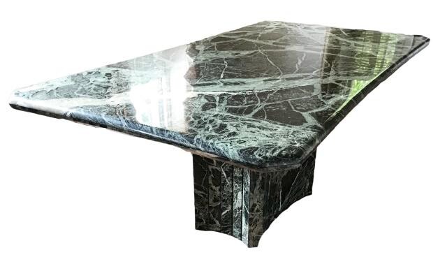 Impressive Custom Made Green Marble Dining Table