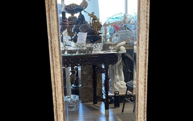 Italian Carved Painted & Gilt Mirror