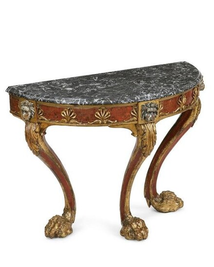 Italian Neoclassical red painted console table