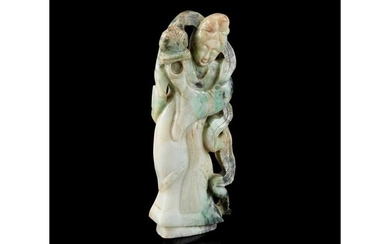 JADEITE CARVING OF A LADY 19TH-20TH CENTURY