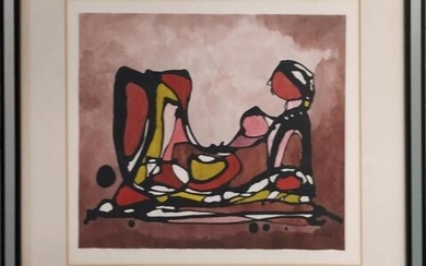 JAROSLAV ZETEK (1920-1982) 'Reclining Nude', watercolour 21cm x 27cm,...