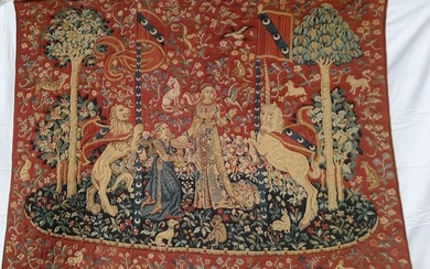 Jacquart pour Jean Laurent - Musée de Cluny - Tapestry, the Lady with the Unicorn 'The Gout' - Medieval Style