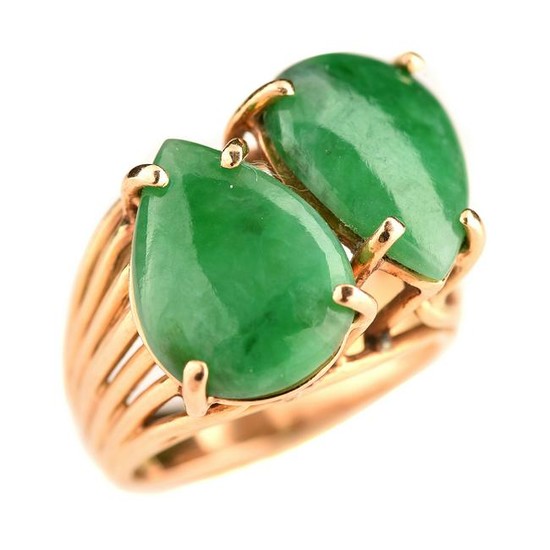 Jade, 18k Yellow Gold Ring.