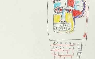 Jean-Michel Basquiat (1960-1988) Colored Pencil Drawing