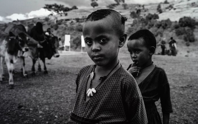 Jean-Pierre Duvergé (1948) - Ethiopia, Enfants gardant un troupeau de vaches 2018