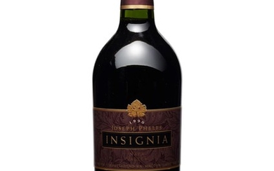 Joseph Phelps, Insignia 1990, Napa Valley Good appearance Levels four base of neck or better and one top shoulder In original carton Obtained on release and offered in original packaging. Stored in a purpose-built, temperature-controlled cellar since...