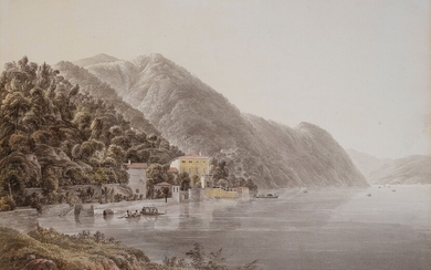 Joseph Rebell Vienne 1787 - 1828 Dresde Villa sur le Lago di Como Aquarelle sur...