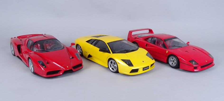 Jouet: Voiture 1:12: Ferrari(2): Enzo TAMIYA + F40 first édition KYOSHO + Lamborghini Murcielago AUTOart...