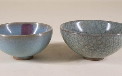 Jun Ware Bowl and Crackle Glazed Celadon Bowl