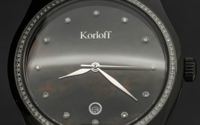 Korloff - Diamonds 0.41 Carat Black Mother of Pearl Alligator Strap Limited Edition Swiss Made- "NO RESERVE PRICE" CQK42B/4SP - Unisex - BRAND NEW