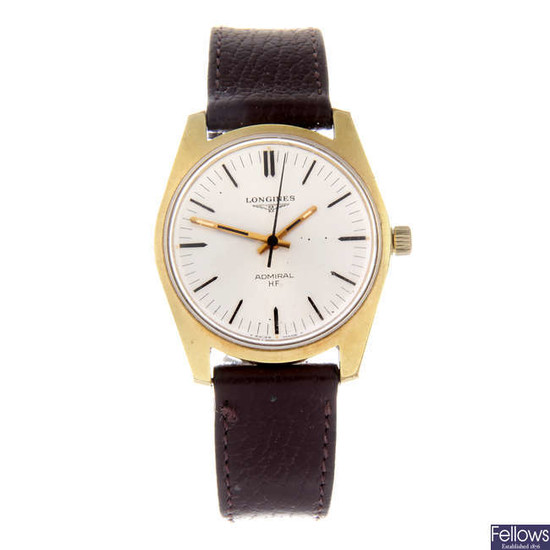 LONGINES - a gentleman's gold plated Admiral HF wrist watch with a gentleman's gold plated Longines wrist watch.