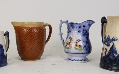 LOT OF FOUR ANTIQUE AMERICAN POTTERY PITCHERS