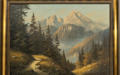 LUDWIG MUNINGER, OIL ON CANVAS, MOUNTAIN