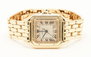Ladies 18K Cartier Panthere Bracelet Wrist Watch