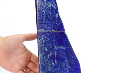 Lapis lazuli ornamental inlaid on marble base - 280×140×140 mm - 2011 g