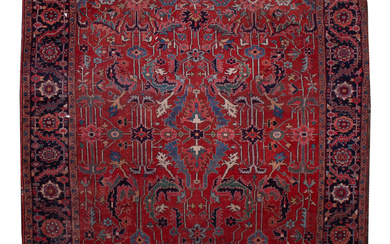 Large Antique Persian Handwoven Sarouk Carpet
