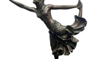 Large Art Deco Dancer Bronze Sculpture