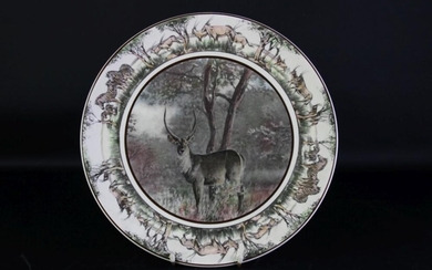 Large Royal Doulton South African Series 'Waterbuck'African Game Reserve Wall Plate Dia 35cm