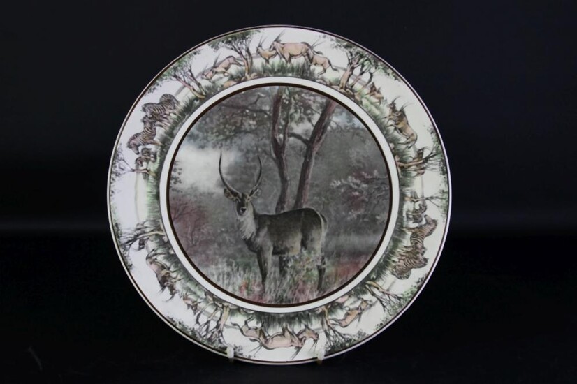 Large Royal Doulton South African Series 'Waterbuck'African Game Reserve Wall Plate Dia 35cm