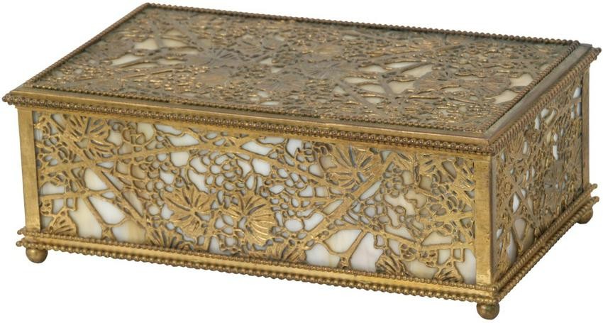 Large Tiffany Studios Grapevine Jewelry Box
