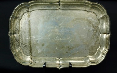 Large antique Reed&Barton sterling silver serving tray, marked "REED&BARTON STERLING"