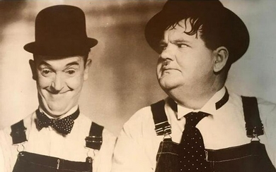Laurel & Hardy Sepia Tone Photo Print
