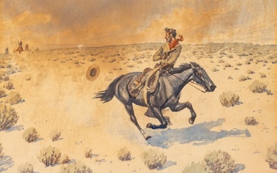 Leonard Howard Reedy (American, 1899-1956) Watercolor And Graphite on Paper, "The Outlaw, the Old