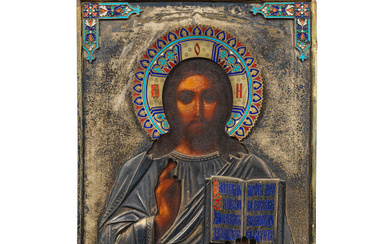 L'icône du Christ pantocrator Icon of Christ Pantocrator maker's mar...