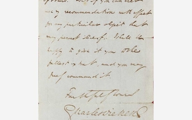 [Literature] Dickens, Charles Autograph Letter, signed