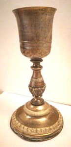 Liturgical chalice (1) - Silver 800/000, interior in Vermeil - Late 19th century