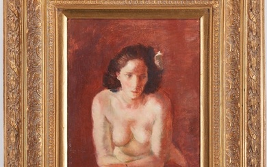 Loran Wilford, Oil on Board Painting of Nude Woman