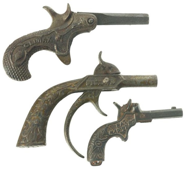 Lot of 3: Scarce Late 19th Century Cast-Iron Cap Guns.
