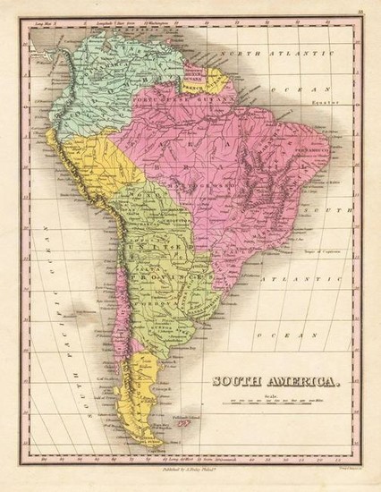Lot of Four 19th-cent. US Atlas Maps of South America